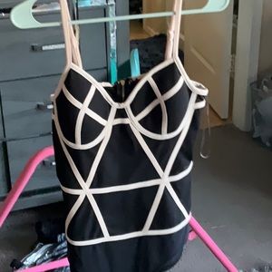 One piece cream and black